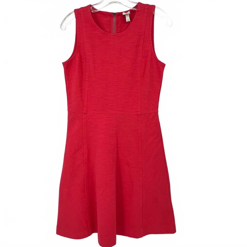J.Crew Coral Fit & Flare Midi Dress | Pink Cotton Spandex Size 4